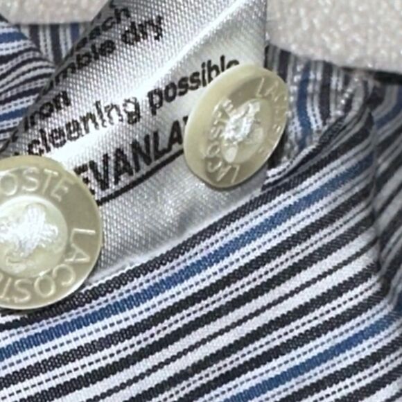 Lacoste Vertical Stripe Modern Fit Button Down Size 44 - Picture 8 of 8